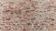Brick wall of red color, old red brick wall texture background.