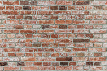 Wall Mural - Brick wall of red color, old red brick wall texture background.