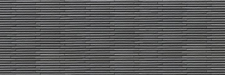 Leinwandbilder - horizontal dark gray modern brick wall for pattern and background