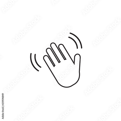 Hand Wave Waving Hi Or Hello Gesture Line Art Vector Icon For Apps And Websites Comprar Este Vector De Stock Y Explorar Vectores Similares En Adobe Stock Adobe Stock