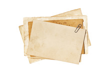 Blank Old Yellowed Paper Mockup For Vintage Photos Or Postcards