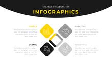 4 Option Yellow And Gray Infographic Chart Diagram Business Presentation Design. Annual Report Flyer Leaflet Corporate Presentation Template. Simple Webpage Design