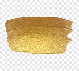 Canvas Print - Gold paint brush vector texture. 