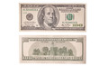 American banknotes isolated on white background. Two sides