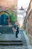 Fototapeta Na drzwi - Old quarter in Tbilisi city, Georgia country