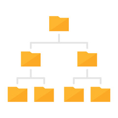 Folder Hierarchy Structure Colored Icon