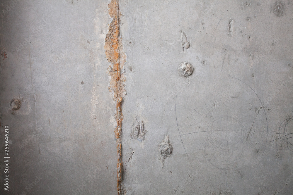 Form Work Assembly Defect Formwork traces on concrete. Repair and construction or constructing ...