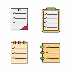 Set of checklist icon with outline design