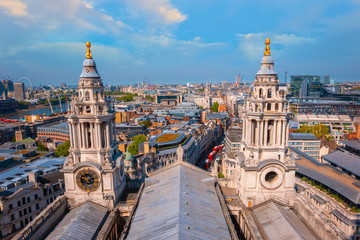 Poster - View of London cityscape from the Golden Gallery of St. Paul's Cathedral