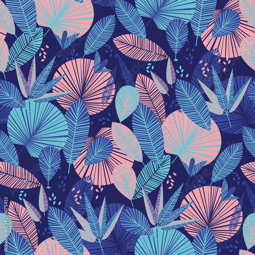Geometric tropical foliage seamless pattern