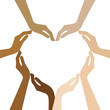 © krissikunterbunt - human hands with different skin colors form a heart vector illustration EPS10