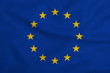 © somemeans - Flag of the European Union from the factory knitted fabric. Backgrounds and Textures