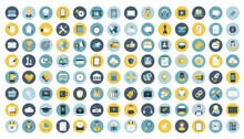 Business, Management, Finances And Technology Icon Set For Website And Mobile Applications. Flat Vector Illustration