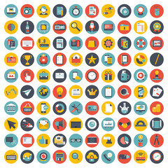 Wall Mural - business, management and technology icon set for websites and mobile applications. flat vector illus