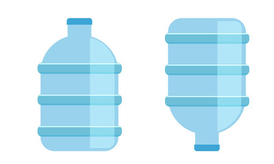 Big water bottle for coolers. Mineral water bottle icon isolated. Flat style vector illustration.