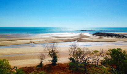 Lee Point beach at low tide. Lee Point in the  northern suburb of the city of Darwin, Northern Territory, Australia is a well-developed picnic and recreation area.