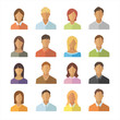 © Евгения Смирнова - People flat icons set. Men and woman different nationality sign collection. Anonymous user icon