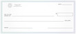 © o_a - Blank template of the bank check. Checkbook cheque page with empty fields to fill.