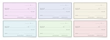 Bank Cheques Templates. Blank Personal Desk Checks.
