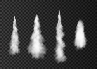 Wall Mural - Smoke from space rocket launch  isolated on transparent background.