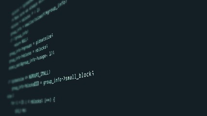 Wall Mural - footage of programming code abstract technology background for software developer and computer scrip