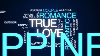 Sticker - True love animated word cloud. Kinetic typography.