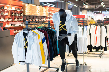 sport clothes in shopping mall