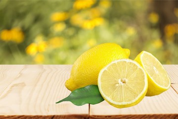 Poster - collection of fresh limes and lemons - collage