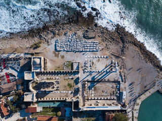 Wall Mural - Aerial photo of the Apollo temple ruins in Side