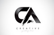 CA Letter Design with Brush Stroke and Modern 3D Look.
