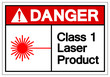 © ยงยุทธ จันทะบุตร - Danger Class 1 Laser Product Symbol Sign, Vector Illustration, Isolate On White Background Label. EPS10