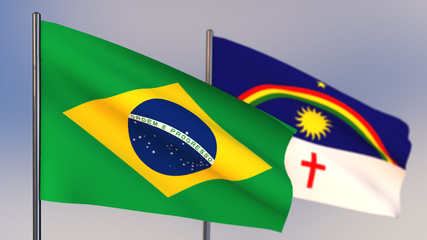 Pernambuco 3D flag waving in wind.