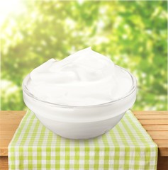 Canvas Print - close up of a white beauty cream or yogurt on white background with clipping path