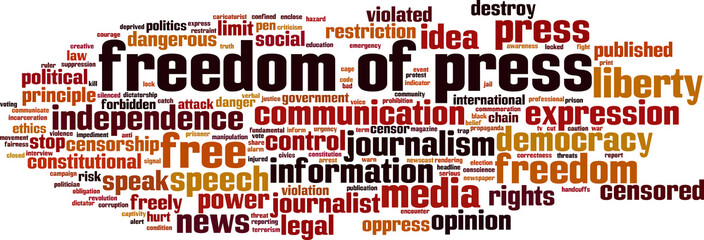 Freedom of press word cloud