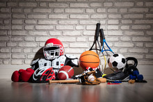 Sports Equipment On Floor