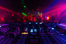 DJ Mixer Controller Board For Professional Mixing Of Electronic Music In A Nightclub