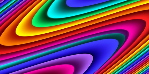 Wall Mural - Bright rainbow wavy abstract background. Artwork for creative design and art.