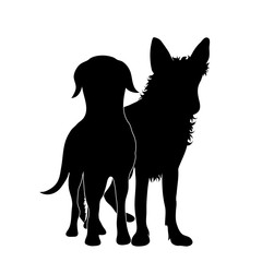 Sticker - Vector silhoutte of dog and cat on white background. Symbol of animal and veterinary.