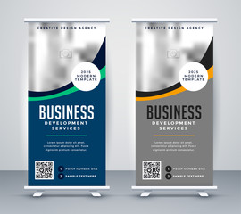 Wall Mural - abstract wavy business standee rollup banner design