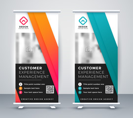 Wall Mural - company rollup presentation banner in two colors