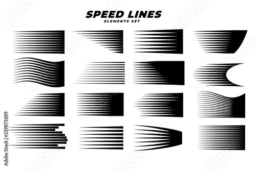 Fotografía manga comic motion speed lines set