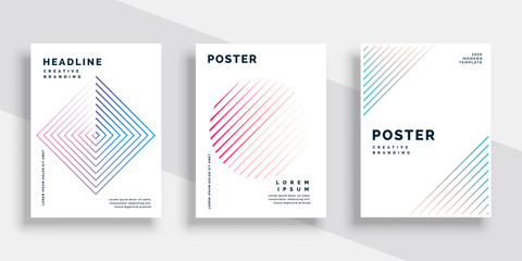Poster - minimal lines book cover template set