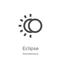 Wall Mural - eclipse icon vector from miscellaneous collection. thin line eclipse outline icon vector illustratio