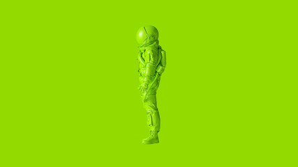 Wall Mural - Lime Green Spaceman Astronaut Cosmonaut Advanced Crew Escape Suit 3d illustration 3d render