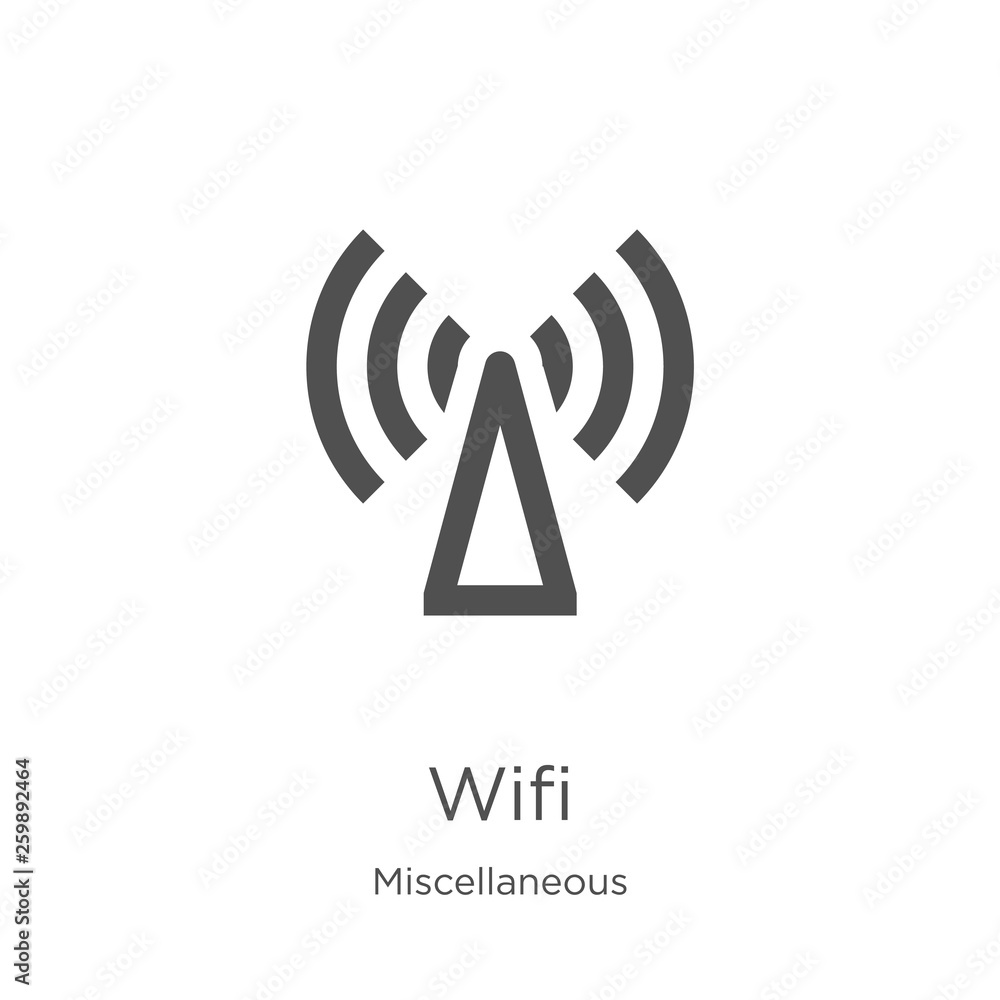 wifi icon vector from miscellaneous collection. Thin line wifi outline ...