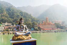 Statue Shiva, Hindu Idol On The River Ganges,
