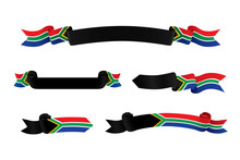 South Africa Flag Ribbon Isolated On White Background. Vector Illustration