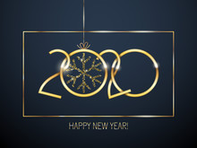 2020 Happy New Year Background. Seasonal Greeting Card Template.