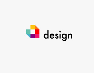abstract logo multicolored squares for company design