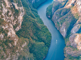 Canvas Print - Aerial view of the amazing Sumidero Canyon National Park, located in Chiapas Mexico